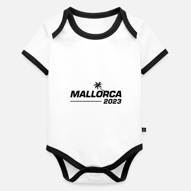 Majorque 2023 Palm Body Bébé bio contrasté manches courtes