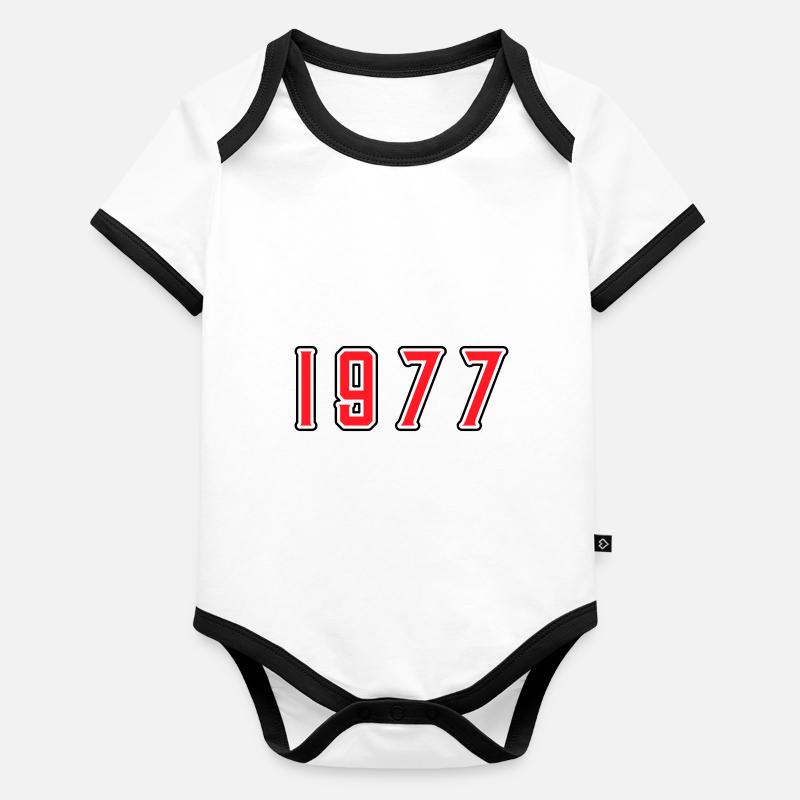 1977 year birthday Organic Baby Contrasting Bodysuit