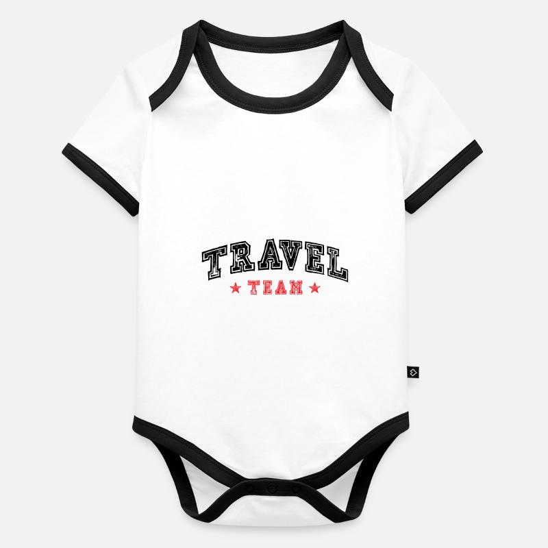 Équipe de voyage Body Bébé bio contrasté manches courtes
