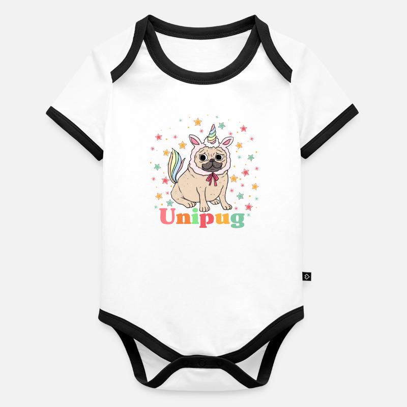 graphique unipug Body Bébé bio contrasté manches courtes