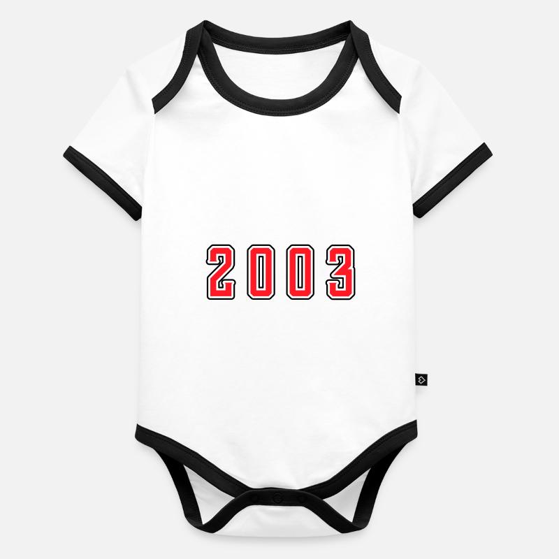 Anniversaire 2003 Body Bébé bio contrasté manches courtes
