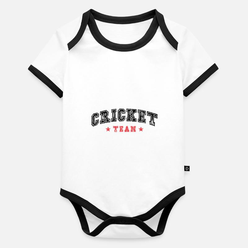 Équipe de cricket Body Bébé bio contrasté manches courtes