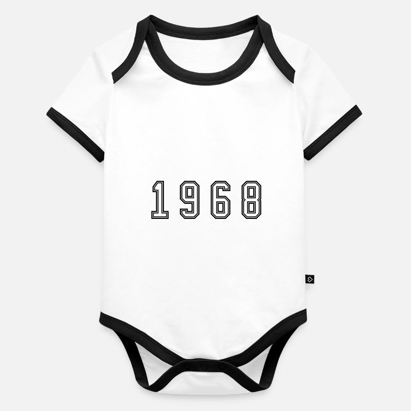 Numéro de l’année 1968 Body Bébé bio contrasté manches courtes