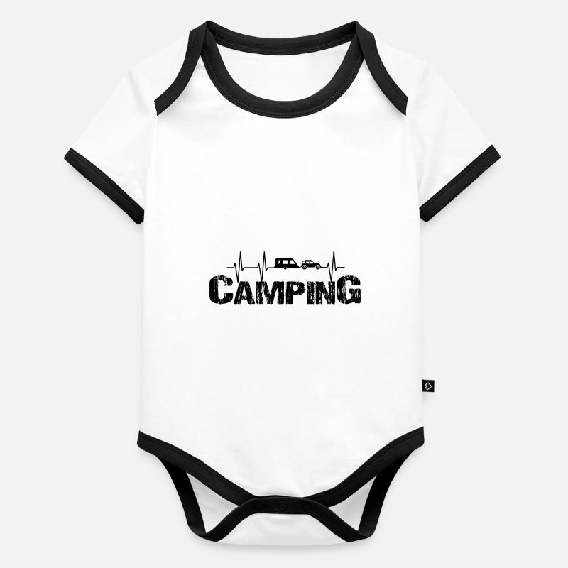 camping - Body Bébé bio contrasté manches courtes - 