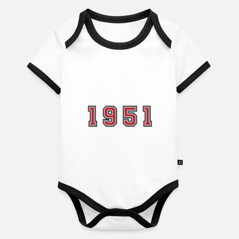 Numéro de l’année 1951 Body Bébé bio contrasté manches courtes