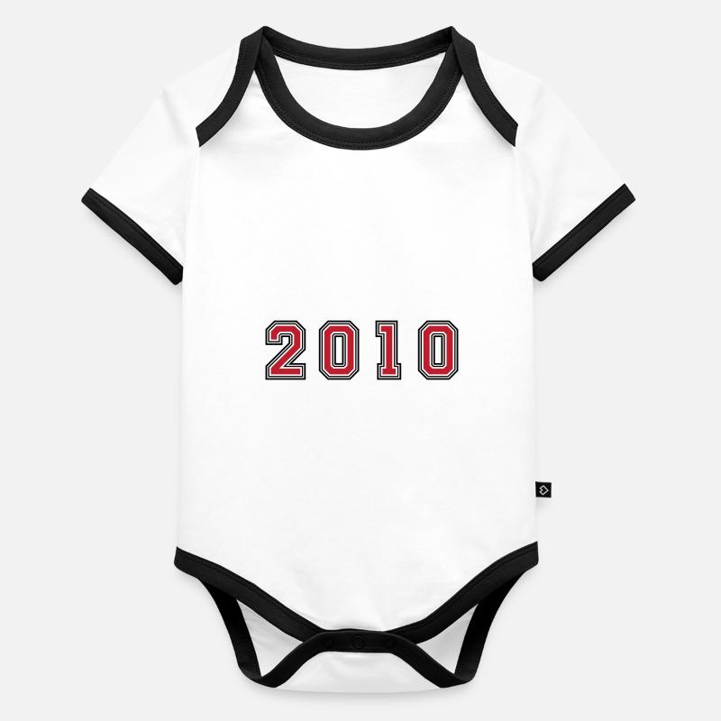 2010 Jahr Zahl Baby Bio-Kurzarm-Kontrastbody