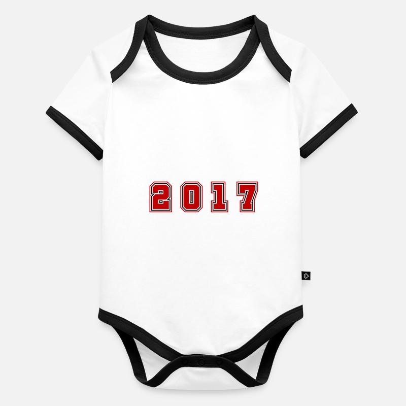 2017 Year Number Organic Baby Contrasting Bodysuit