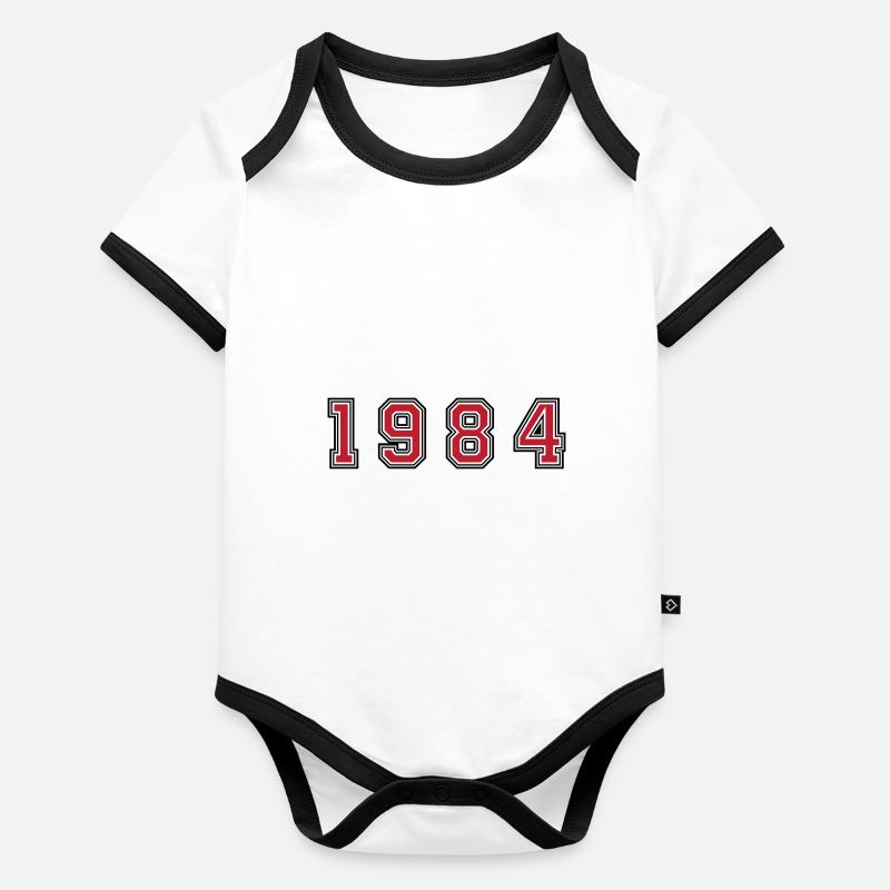 Numéro de l’année 1984 Body Bébé bio contrasté manches courtes