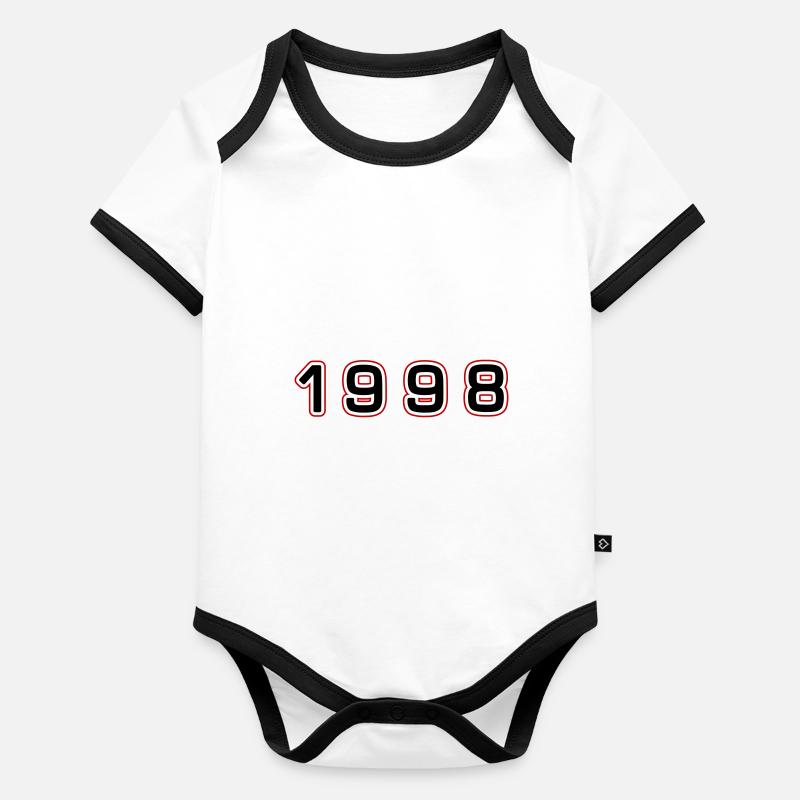 1998 Year Number Organic Baby Contrasting Bodysuit