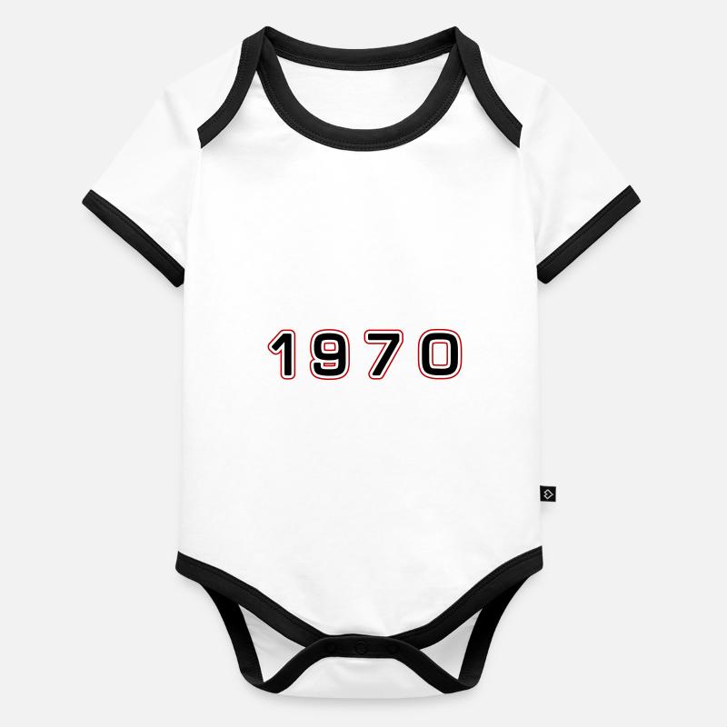 1970 Year Number Organic Baby Contrasting Bodysuit