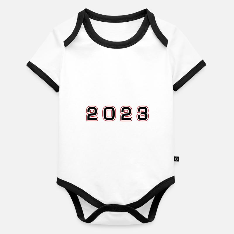 2023 year number Organic Baby Contrasting Bodysuit