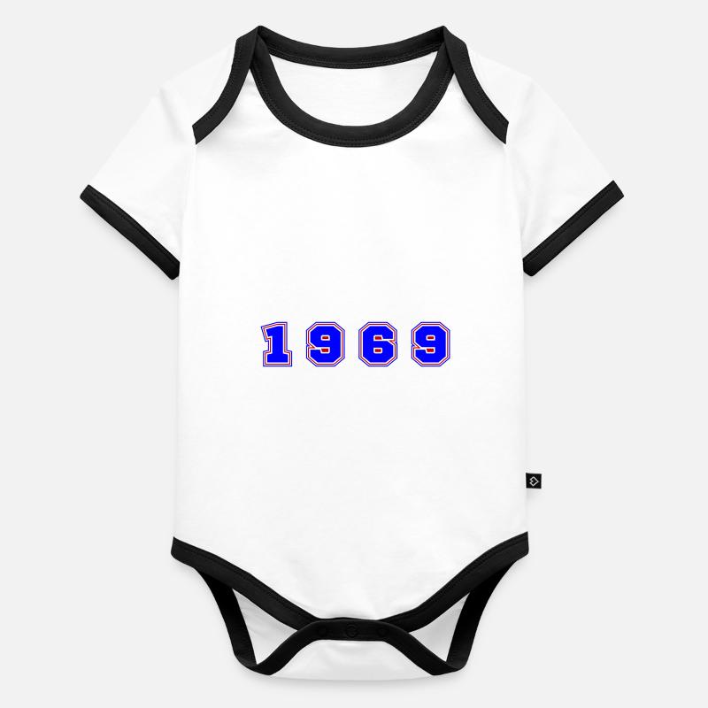 Numéro de l’année 1969 Body Bébé bio contrasté manches courtes