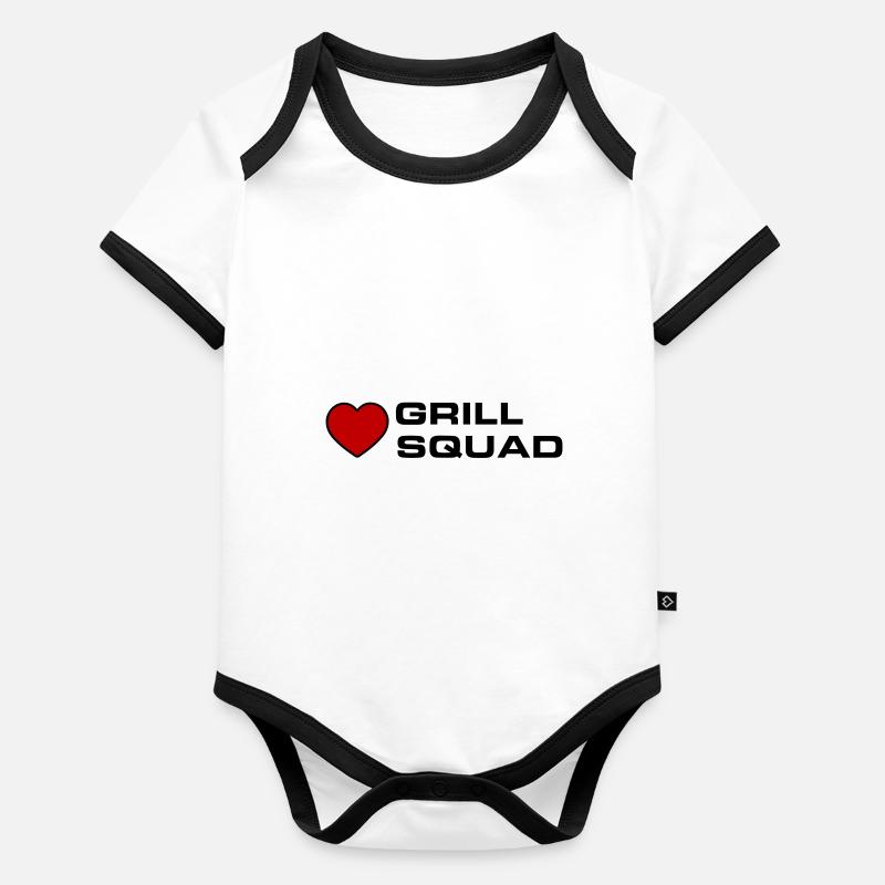 Escouade de grillades Body Bébé bio contrasté manches courtes
