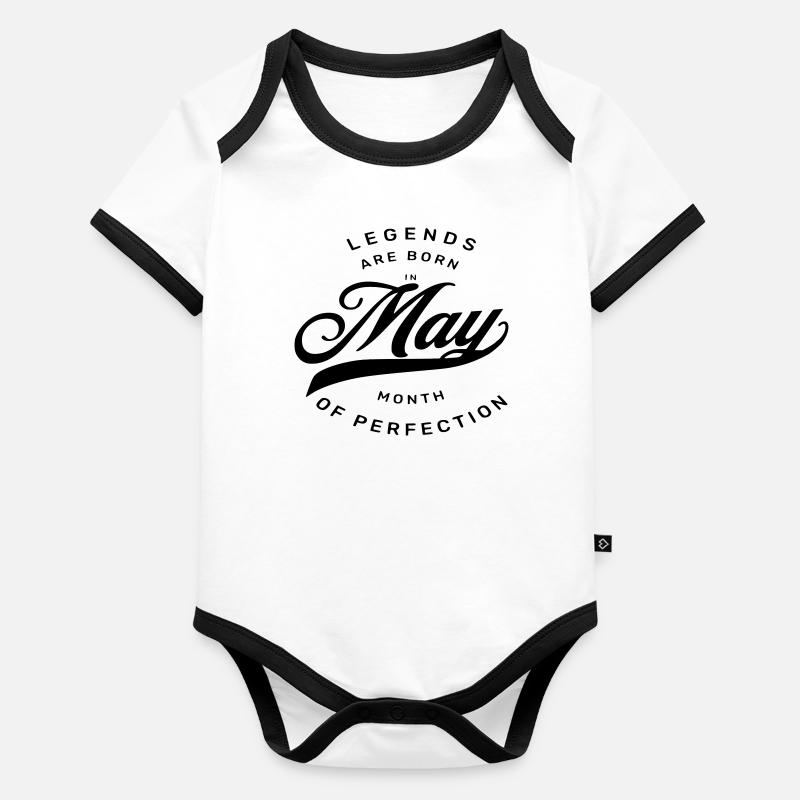 GEBURTSTAG MAI Baby Bio-Kurzarm-Kontrastbody