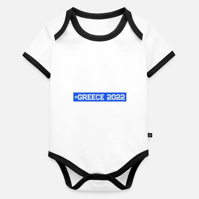 Grèce 2022 Body Bébé bio contrasté manches courtes