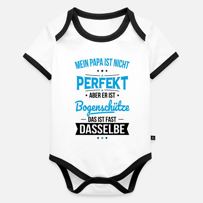 Mein Papa ist nicht perfekt - Bogenschütze Baby Bio-Kurzarm-Kontrastbody