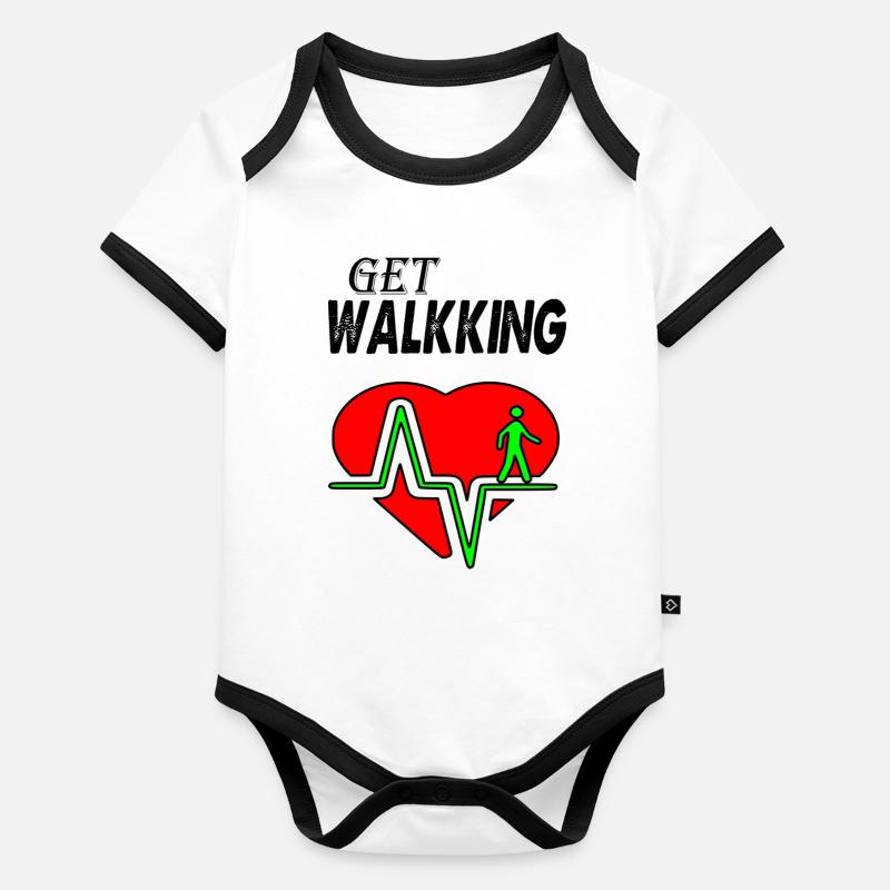 aller marcher Body Bébé bio contrasté manches courtes