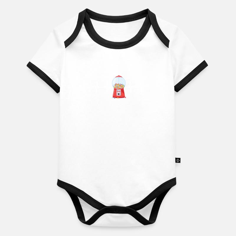 Bubble Gum Gumball Sweet Candy Machine Bubblegum Baby Bio-Kurzarm-Kontrastbody