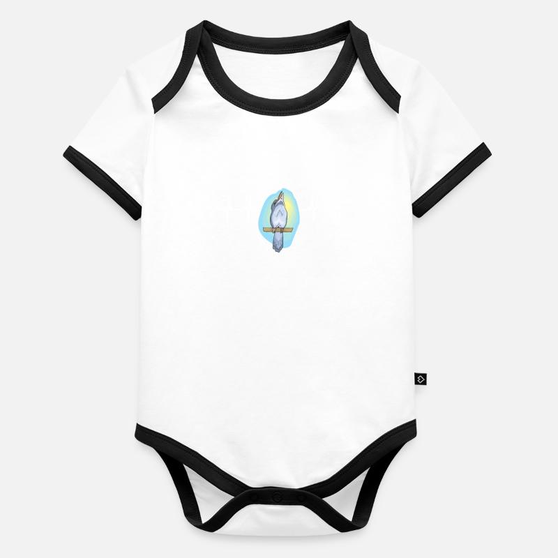Terrestrial Tree Kingfisher Australian Bird, Organic Baby Contrasting Bodysuit
