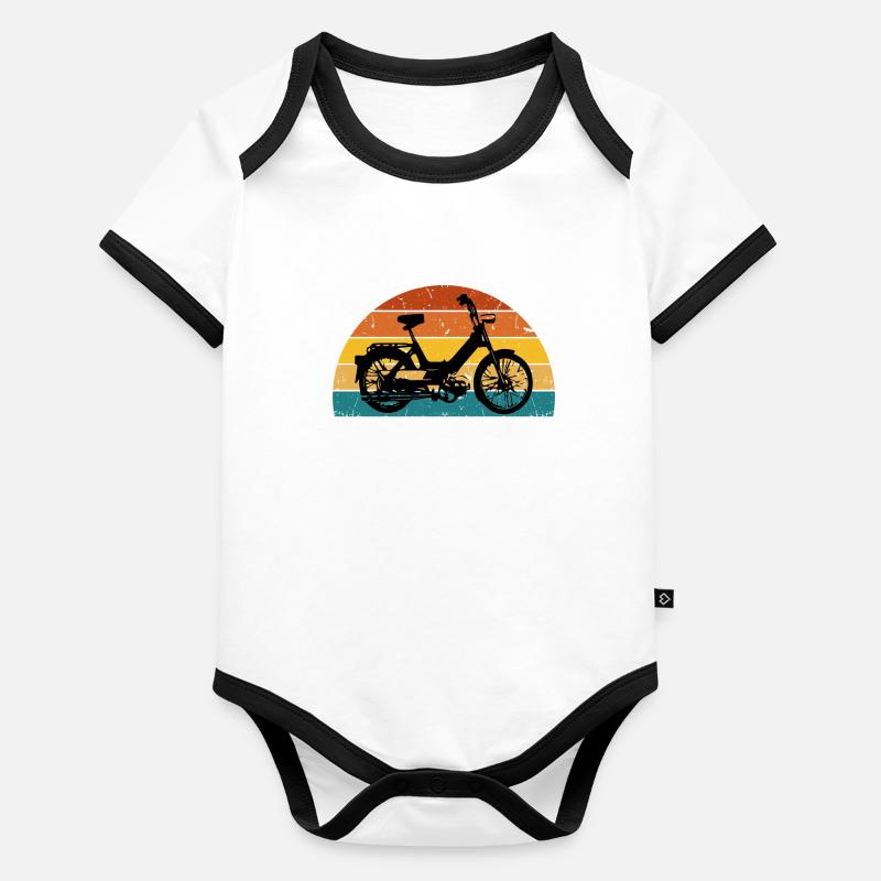 DDR Mobylette Oldtimer Roller Mofa Scooter 2 Takter Body Bébé bio contrasté manches courtes