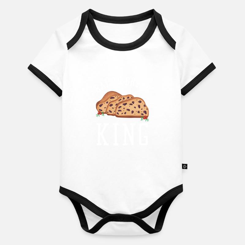 Cuisson du pain aux raisins secs Body Bébé bio contrasté manches courtes