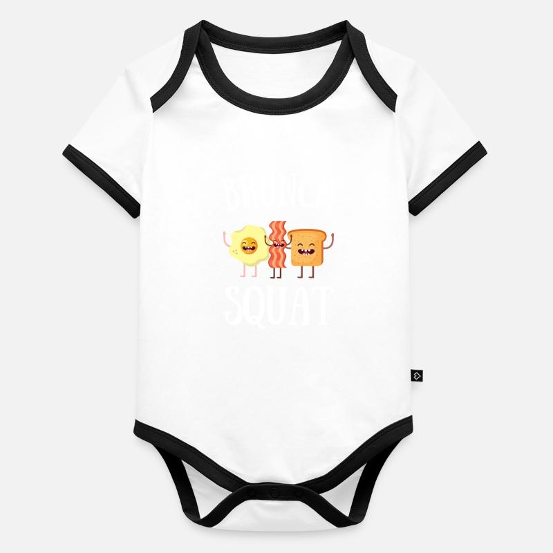 Babes Who Brunch Squat Baby Bio-Kurzarm-Kontrastbody