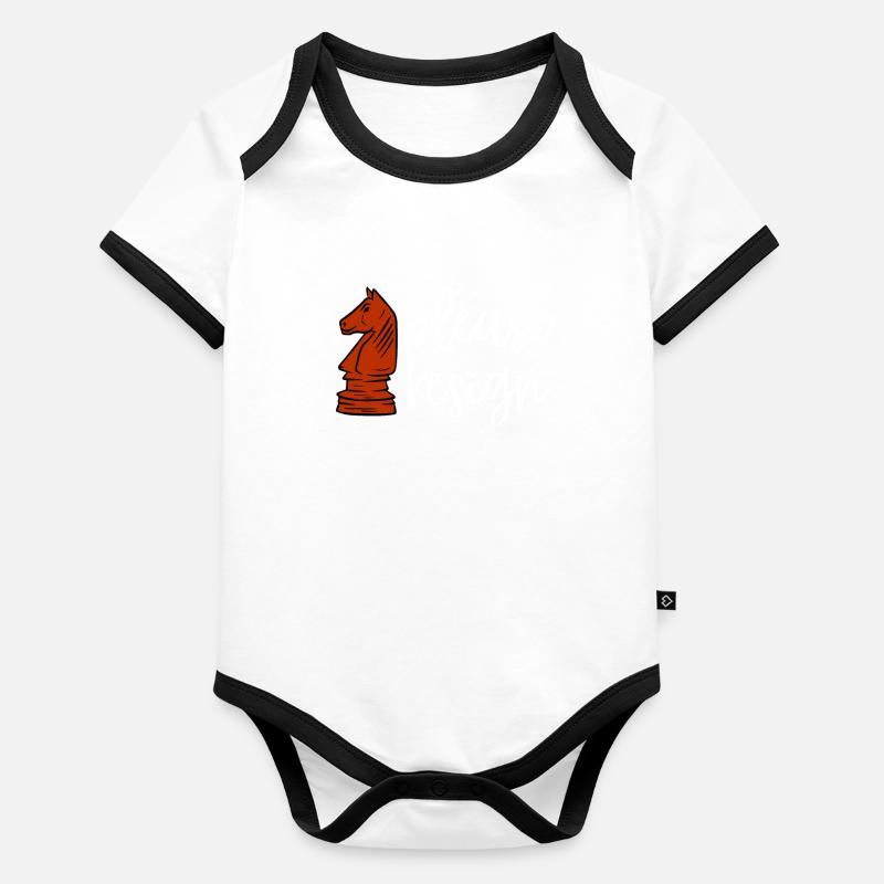Chess Please Resign Baby Bio-Kurzarm-Kontrastbody