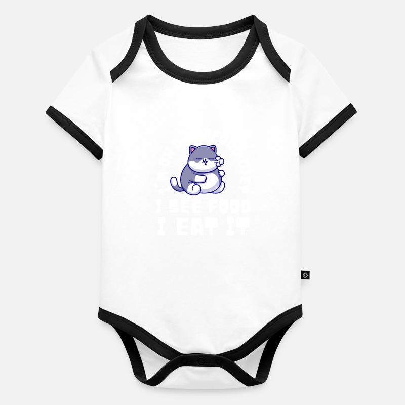 Obésité du gros chat Body Bébé bio contrasté manches courtes