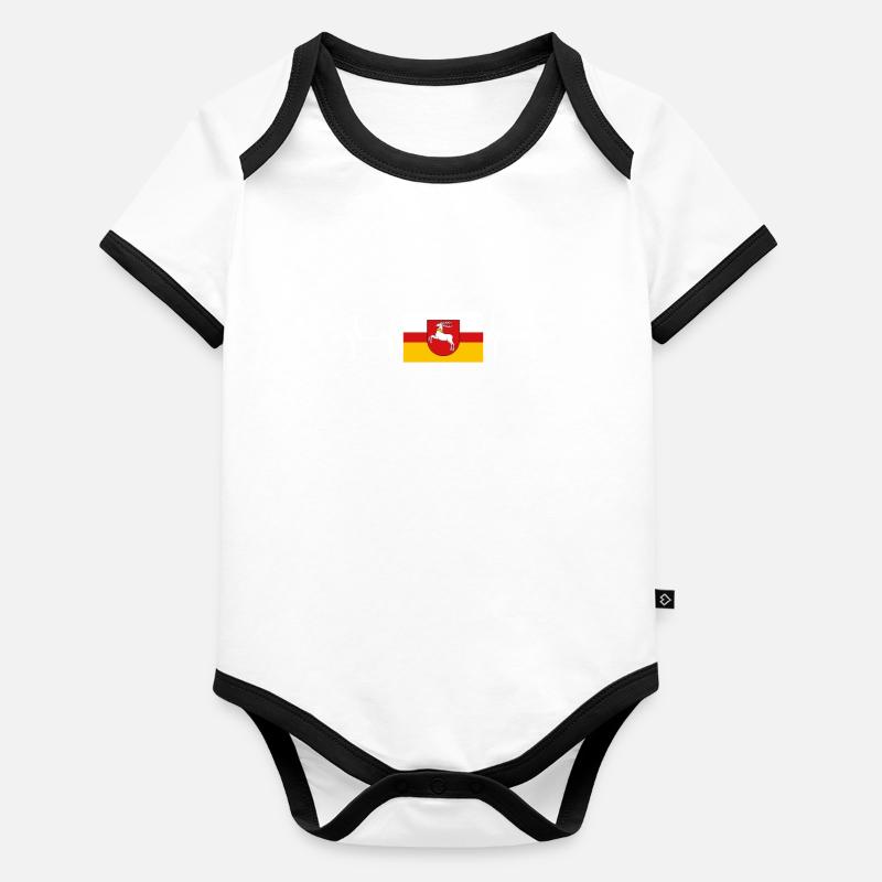 Poland Lublin Flag Baby Bio-Kurzarm-Kontrastbody