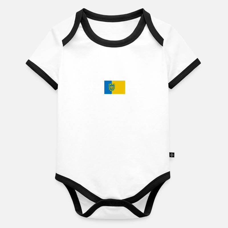 Ciudad de Mexico City Flag Baby Bio-Kurzarm-Kontrastbody