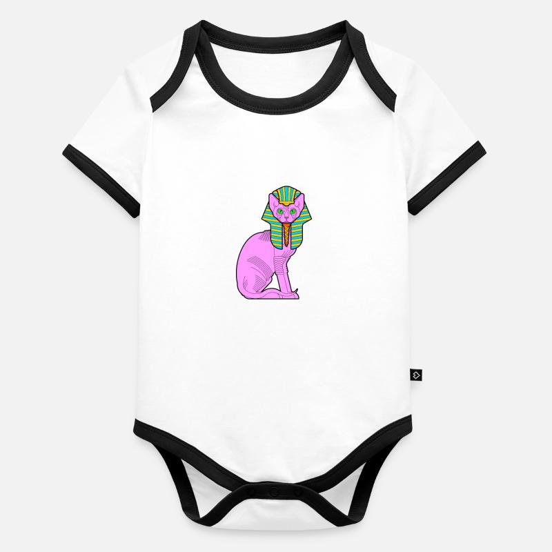 Sphynx Maman Chat Sans Poils Propriétaire de Chat Body Bébé bio contrasté manches courtes
