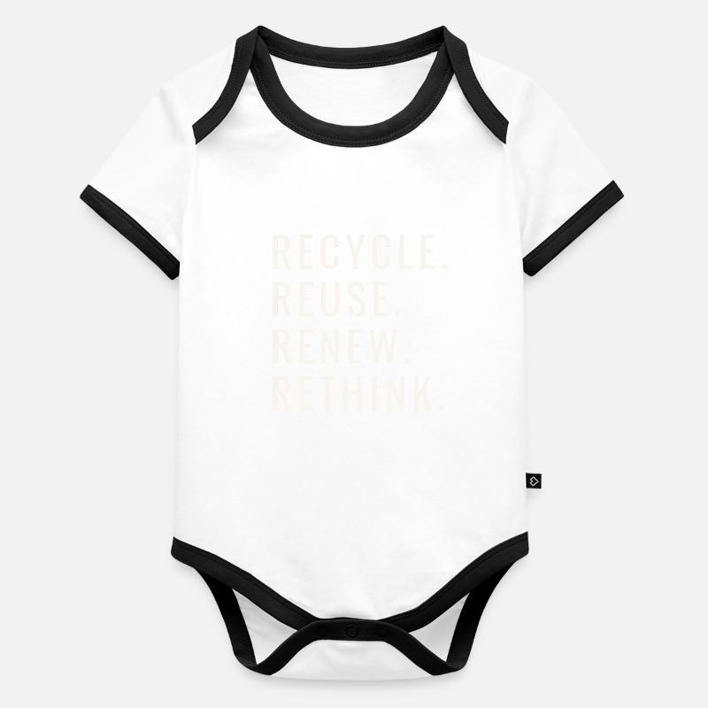 Recycle Réutiliser Renew Rethink Wind Turbine - Wind Body Bébé bio contrasté manches courtes