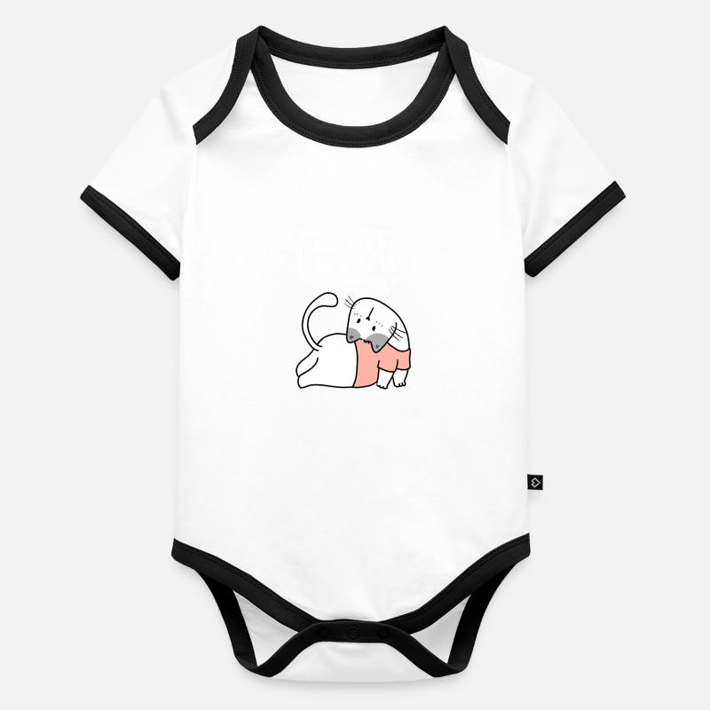 Chat de yoga - Be Here Meow Body Bébé bio contrasté manches courtes
