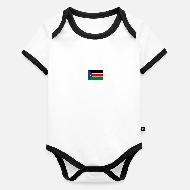 Drapeau africain - Soudan du Sud Body Bébé bio contrasté manches courtes