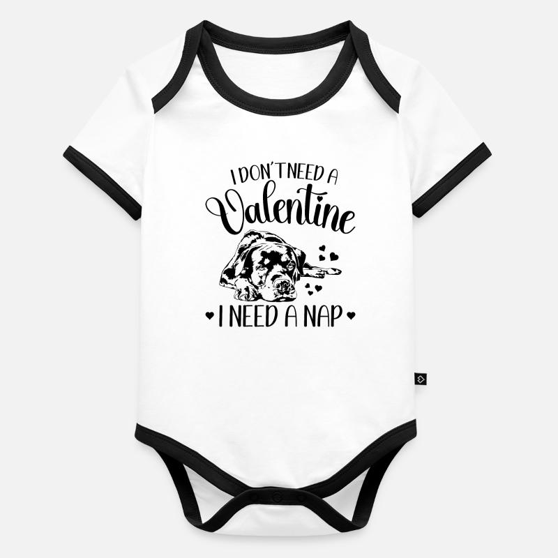 Rottweiler Valentinstag Hunde Hund Wilsigns Baby Bio-Kurzarm-Kontrastbody