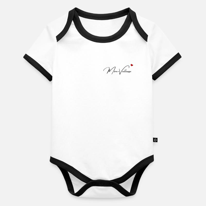 Mère-veilleuse Body Bébé bio contrasté manches courtes