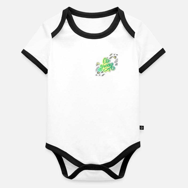 passer au vert Body Bébé bio contrasté manches courtes