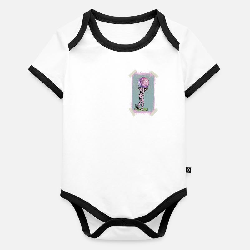 Disco Dude Body Bébé bio contrasté manches courtes