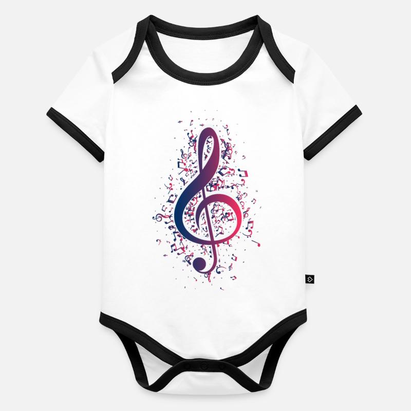 TREBLE SCHLÜSSEL Baby Bio-Kurzarm-Kontrastbody