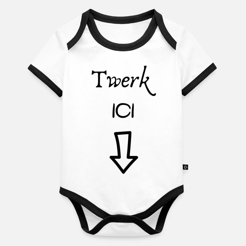 Twerk here Organic Baby Contrasting Bodysuit