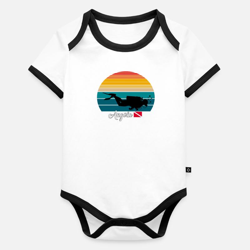 Angola Scuba Diving Gift Baby Bio-Kurzarm-Kontrastbody