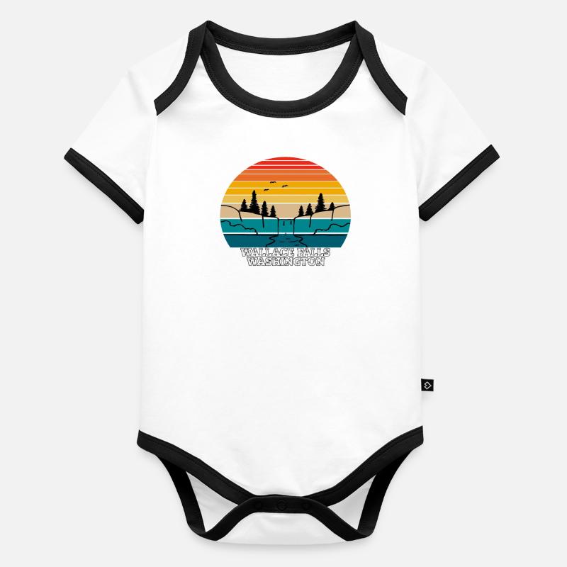 Wallace Falls Washington Body Bébé bio contrasté manches courtes