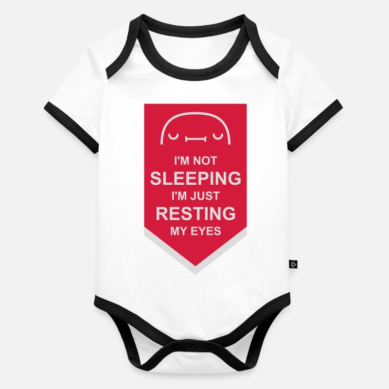 im not sleeping Zitat Baby Bio-Kurzarm-Kontrastbody