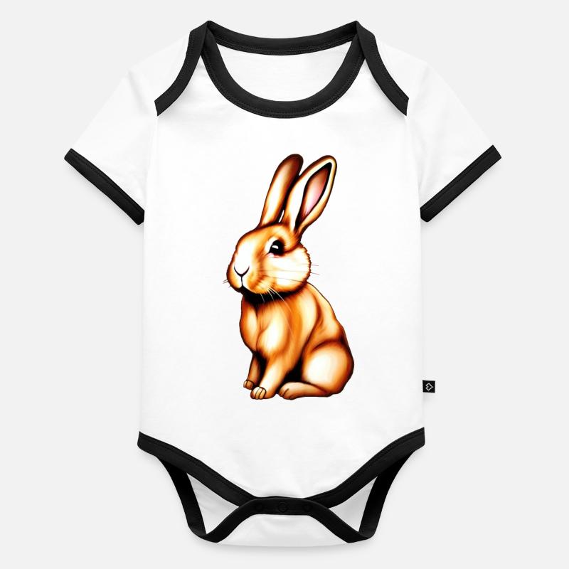 Häschen Baby Bio-Kurzarm-Kontrastbody
