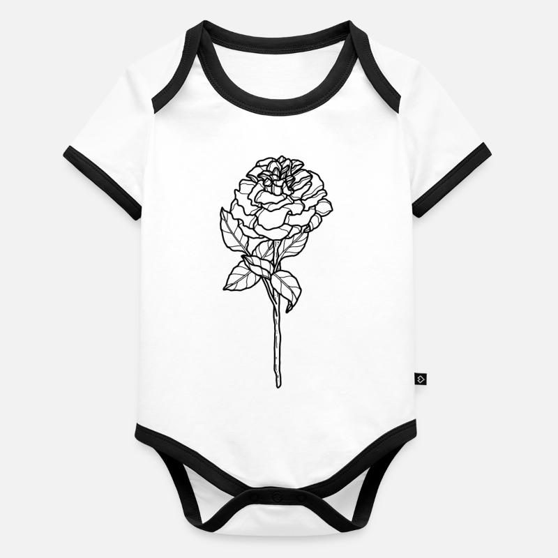Blume Rose Baby Bio-Kurzarm-Kontrastbody