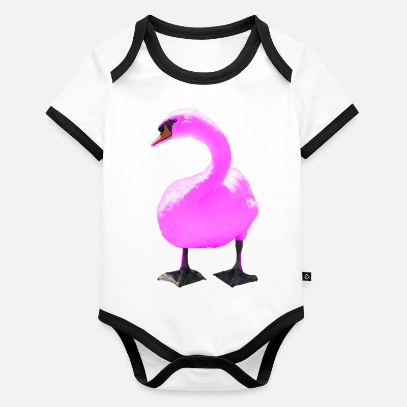 Schwan Baby Bio-Kurzarm-Kontrastbody
