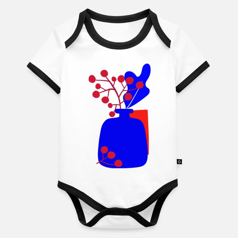 Moderne Weihnachtsillustration Baby Bio-Kurzarm-Kontrastbody