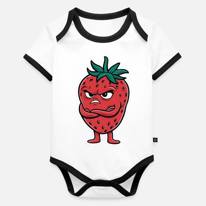 Erdbeere Baby Bio-Kurzarm-Kontrastbody