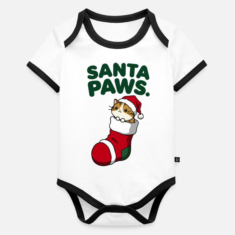 Santa Paws Organic Baby Contrasting Bodysuit