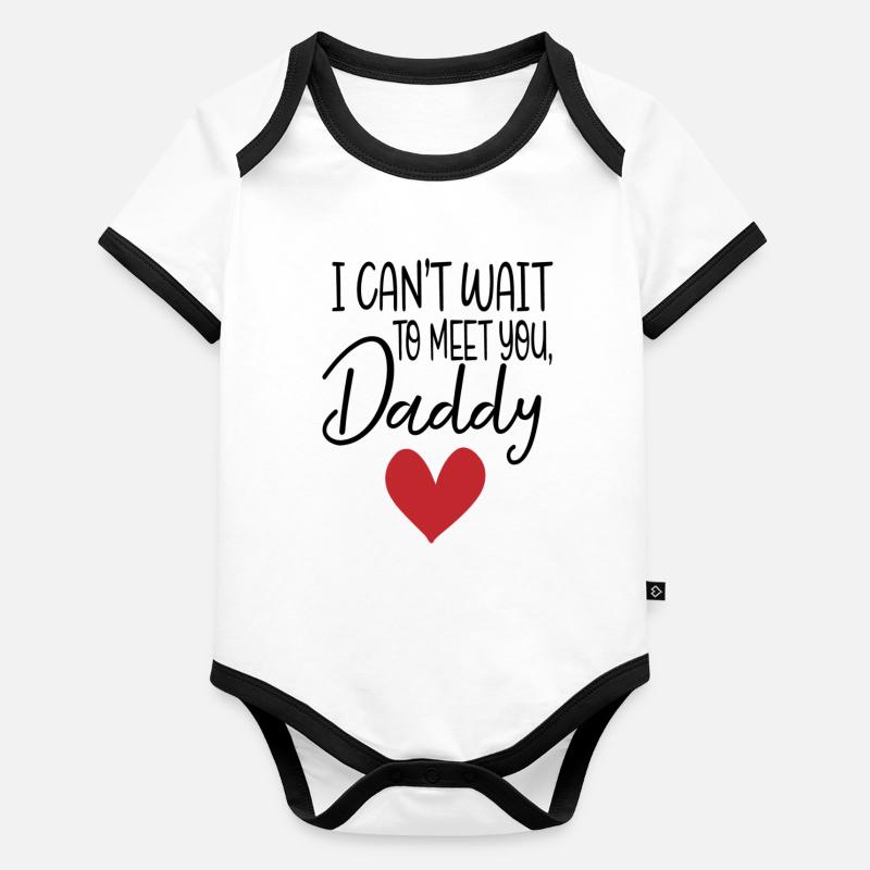 Can't Wait To Meet You Daddy Organic Baby Contrasting Bodysuit